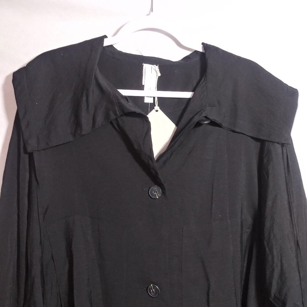 Marla Wynne Layers Black Lagenlook Oversized Topper Jacket  Minimalist XS - Picture 4 of 10